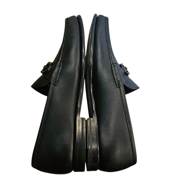 Salvatore Ferragamo Crown Nero Pebble Calf Loafer Mens Shoe Size 10.5 E With Box - Picture 6 of 17